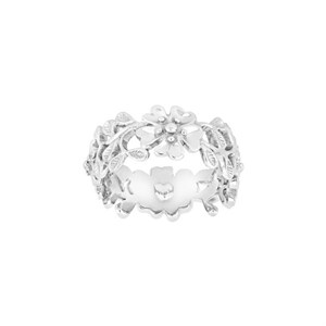 Ring in rhodiniertem Silber mit Blumen Siersbøl 106 008